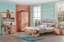 Barbiter sandalwood pure solid wood No paint green eco-friendly children writing desk desk attached to the bookcase