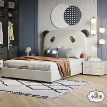 Femas Modern Simple Boys and Girls Children's Bed Cartoon Nordic 1 5 m Solid Wood Bed Double Storage Bed yy