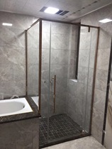 Leboton L right angle shower room integral bathroom stainless steel partition door flat glass bath room NPC1231
