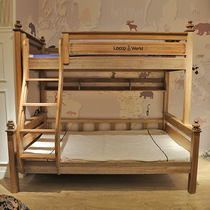 Beifan Locke small town bunk bed 518-12 natural log Chinese style high and low bed with railing Childrens bedroom bed