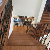 Sainuo solid wood stair handrail Stair guardrail Household attic stair duplex rotating stair stepping package installation
