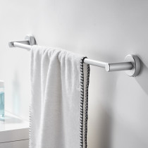 Cabe space aluminum towel bar single rod extended bathroom toilet towel rack black nail-free wall bar towel rack