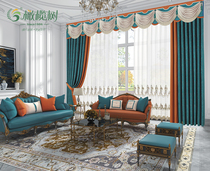 Olive tree fabric 2020 new smart curtains in the same city demolition French clear pond duckweed