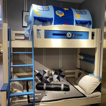 Sicilian children's bed boy girl princess room single high box storage solid wood feet combination set luxury