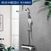  HEGII Sanitary Ware new wing T8 series storage platform Double descaling three-function surface-mounted shower large shower
