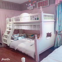 Cool mansion childrens room double mother bed childrens bed bunk bed SMA27B-12-W P