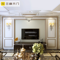 Sanfeng wooden door bedroom living room custom solid wood wall panel decorative panel background wall panel QB-01-700A