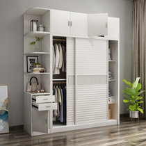 Fufu Nordic wardrobe sliding door modern simple assembly bedroom multifunctional storage plate sliding door coat cabinet
