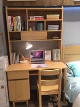 Ximengbao pine wood desk computer desk solid wood combination furniture with bookshelf simple storage desk writing table