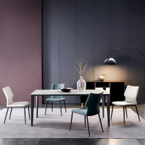 Pershang soft rock board dining table combination modern minimalist simple rock board plus tempered glass dining table and chair set package 561