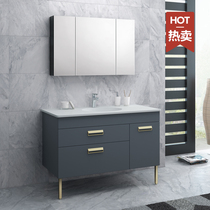 Hegii with fun space black modern simple wash basin Bathroom cabinet combination basin wash hands and wash face Custom bathroom