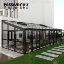Order to make gold Pasvo aluminum alloy Villa Outdoor Garden Roof Seal Balcony Terrace Glass Yang Light House Custom