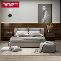 TATA wooden door custom minimalist bedroom book room background wall headboard background wall plan storage wall panel 301