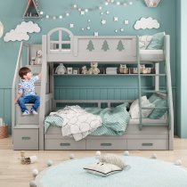 Nordic full solid wood Childrens beds bunk beds bunk beds Double beds Two-bed bunk beds Double beds High and low beds multifunction