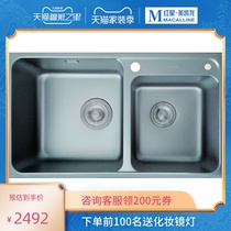Jiumu kitchen sink double tank set stainless steel wash basin sink small and practical