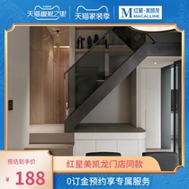 Mei step stairs custom glass stair handrail steel wood staircase Villa staircase iron stair duplex attic stairs
