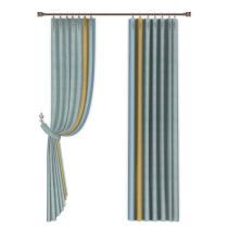 Like a fish in the water Modern light luxury three-color stitching Qingchi duckweed curtain shading cloth