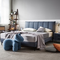 Red Star Meikailong Proprietary Totoro Xiansen_Light Luxury Cloth Bed Nordic Technology Cloth Modern Simple Double Wedding Bed