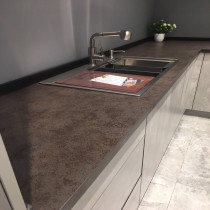 Spain Desis cabinet rock board volcanic Brown kitchen bathroom cabinet countertop rock board one-piece bathroom cabinet