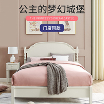 Xi Mengbao White Princess Bed Children Solid Wood Girl Junior Single Double Bed Environmental Health