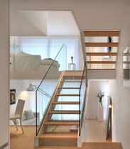 Kap Peng whole house custom kitchen guest restaurant custom glass stairs Pure solid wood stairs custom) Kunming Red Star