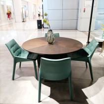 Pershang soft-packed solid wood dining table combination modern simple home solid wood Round Table and Chair combination 1205 restaurant set home