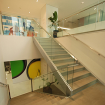 Old blacksmith stair handrail Attic stair guardrail Rotating wrought iron stair Household duplex Wrought iron stair