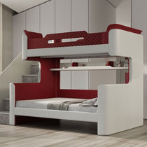 Colorful life light luxury Bentley high and low bed with ladder cabinet children's furniture up and down soft bag modern simple high and low bed