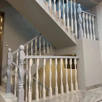 Dais stair straight handrail Square rotating handrail Red beech material Villa Yuexian loft customization) Kunming Red Star