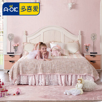 Multi-love childrens solid wood bed imported pure solid wood bed sheet bed Princess style single bed DNA01