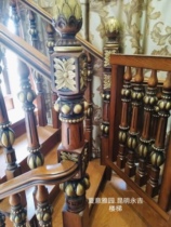 Yongji Stairs Red Oak Solid Wood Whole Ladder Custom Armrest Red Oak Wood Domestic Villa Big column M36) Kunming Red Star