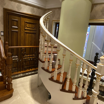 Sijia wood solid wood staircase Villa leaping layer staggered apartment staircase environmental protection material can be customized Beichen shopping mall