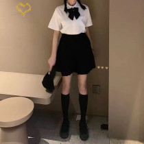 Thai school uniform set junior high school student class uniform college style high school Thai short sleeve shirt jk uniform skirt genuine