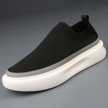 British breathable flying woven mesh casual pine cake thick-bottomed mens shoes lazy people a pedal plus velvet suit tide shoes