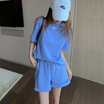 Casual Sports Suit Women Summer Loose Display Slim Short Sleeve Shorts Two Sets of Trendy Fashion Nets Red Fried Street