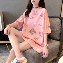 2021 summer new mid-length short-sleeved t-shirt womens trend brand ins super fire net red European goods design loose top