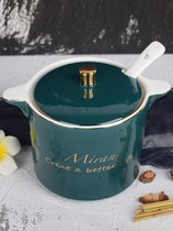Lard jar with lid high temperature resistant Lard household ceramic kitchen sugar box seasoning jar Nordic wind set