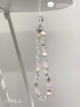 Original love star pendant mobile phone chain powder white cute solid color star transparent summer ccd chain