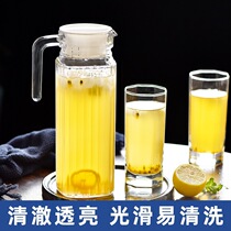 Glass cold water jug bottle large capacity tea making teapot Household high temperature resistant cold plain water cup duckbill tie pot