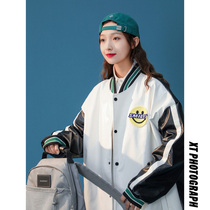 Motorcycle leather jacket Womens light European and American high street ins tide spring and autumn salt department 2021 new jacket Korean style chic