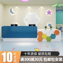 Company front desk painted office front desk reception desk reception desk early education center training institution service desk cashier bar