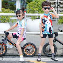 Summer children riding clothes balance car sliding walker short sleeve blouses speed dry perspiration fitness sports wheels slip suit MWDZ