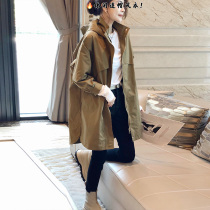 Mid-length style with cap windsuit jacket female summer thin section big code little sub casual big clothes spring 2022 new European station