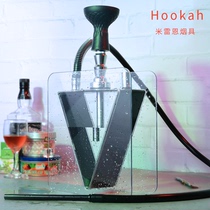 Bar hookah set acrylic high-end large triangle hookah ktv home smoke hookah