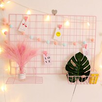Wall decoration wrought iron grid photo wall girl wall decoration shelf home restaurant accessories bedroom