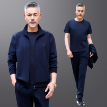 Middle-aged sports suit mens large size spring dress elderly casual wear three-piece running suit ANTA E ERKE