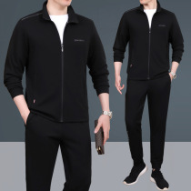 Mens sports suit spring and autumn large size sportswear old father autumn clothes two-piece ANTA E ERKE