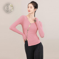 Ancient flag Emperor modern dance dance costume new body rhyme long sleeve National classical dance jacket body art test practice uniform