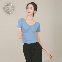 Ancient flag Emperor modern dance uniforms practice uniforms Women summer tops short-sleeved dance uniforms Chinese classical dance training physique costumes