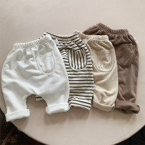 Childrens Clothing Large PP Pants Spring Autumn Infant Boys Baby Loose Harynn Pants Girl Han Edition Casual Wear Down Pants